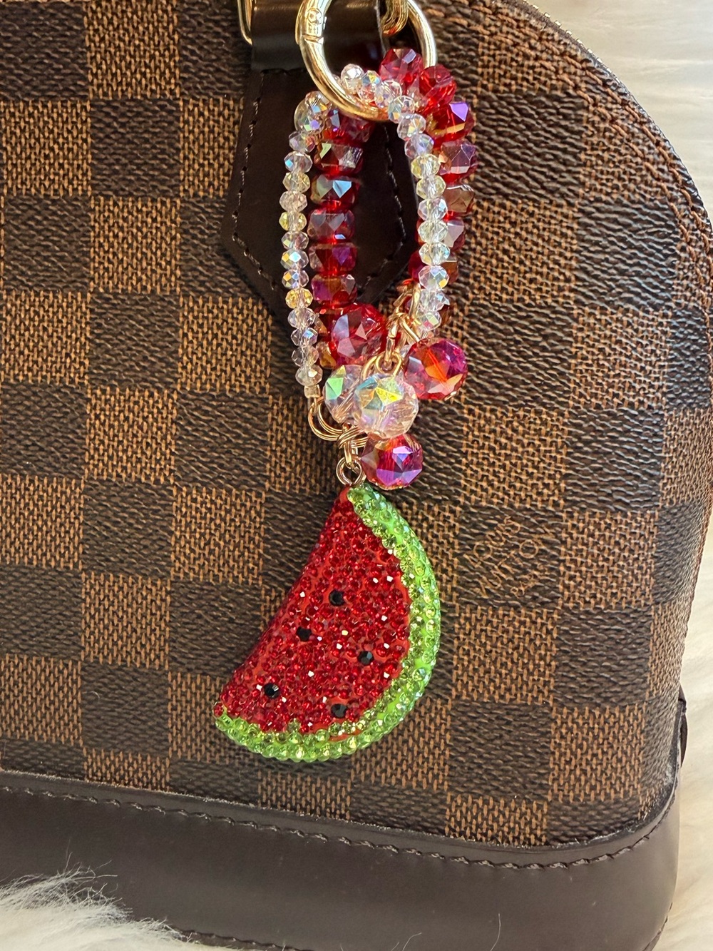 Watermelon Crystal bag Charm keychain